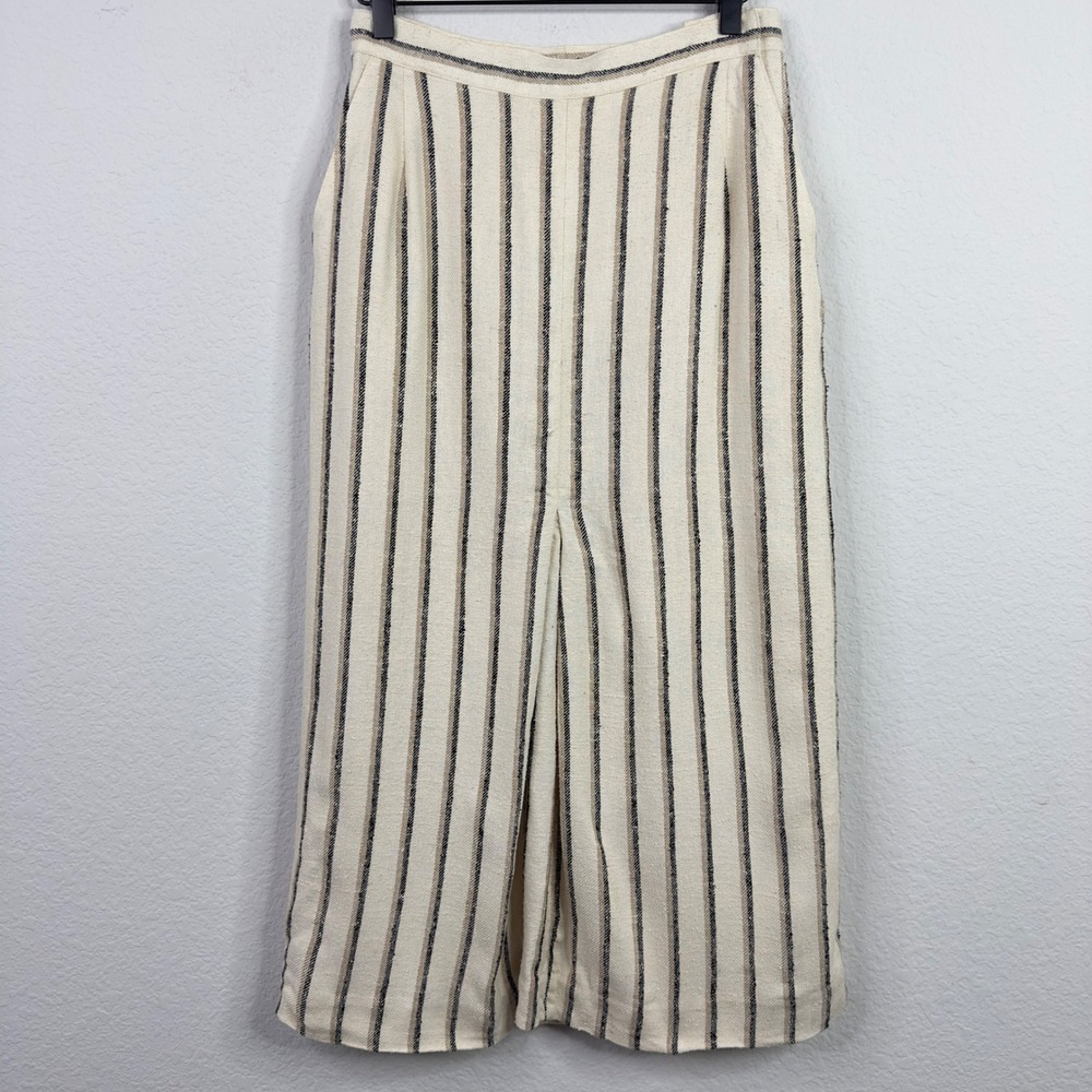 Christian Dior Paris New York Skirt Women 12 Silk Blend Striped VTG 80s Parisian